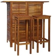 vidaXL Gartenlounge-Set Bartisch und Stuhl-Set 3-tlg. nholz Massiv, (2-tlg)
