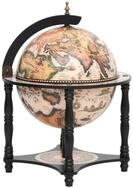 vidaXL Barschrank Globus-Bar Schwarz Massivholz Eukalyptus (1-St)