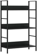 vidaXL B&uuml;cherregal B&uuml;cherregal 3 Regalb&ouml;den Schwarz 60&times;27,6&times;90,5 cm