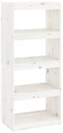 vidaXL B&uuml;cherregal, Buchregal Raumteiler Wei&szlig; 60x30x135,5 cm Massivholz Kiefer