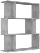 vidaXL B&uuml;cherregal B&uuml;cherregal/Raumteiler Betongrau 80x24x96 cm Holzwerkstoff,