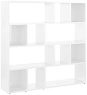 vidaXL Regal NA B&uuml;cherregal Raumteiler Hochglanz-Wei&szlig; 105x24x102 cm Spanische...