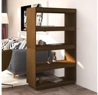 vidaXL Regal NA B&uuml;cherregal Raumteiler Honigbraun 80x35x135cm Massivholz Kiefer
