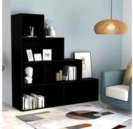 vidaXL B&uuml;cherregal vidaXL B&uuml;cherregal/Raumteiler Schwarz 155x24x160 cm