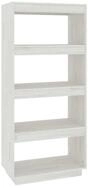 vidaXL B&uuml;cherregal, Buchregal/Raumteiler Wei&szlig; 60x35x135 cm Massivholz Kiefer