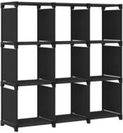 vidaXL Regalw&uuml;rfel, W&uuml;rfelregal mit 9 F&auml;chern Schwarz 103x30x107,5 cm Stoff
