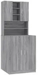 vidaXL Badregal NA Waschmaschinenschrank Grau Sonoma Spanplatte grau