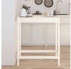 vidaXL Esstisch vidaXL Bartisch Wei&szlig; 100x50x110 cm Massivholz Kiefer