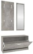 vidaXL Garderoben-Set NA Garderobe 3-tlg Flurm&ouml;bel Set Betongrau Spanplatte