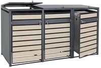 MCW M&uuml;lltonnenbox MCW-J81-3 (3 St), F&uuml;r drei M&uuml;lltonnen mit 80 bis 240 Liter