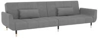 vidaXL Sofa, Schlafsofa 2-Sitzer mit 2 Kissen Hellgrau Samt