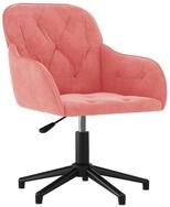 vidaXL B&uuml;rostuhl, Schreibtischstuhl Drehbar Rosa Samt