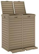 vidaXL M&uuml;lltonnenbox hellbraun M&uuml;lltonnenbox Outdoor M&uuml;lltonne 78x41x86 cm