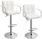 SONGMICS Barhocker Barst&uuml;hle (Set, 2 St., 2er), Kunstlederbezug, H&ouml;he 95-115cm, um
