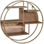 Wohnling Wandregal WL6.476 Holz Metall 62 cm H&auml;ngeregal Rund Regal Wiener...
