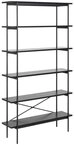 ACTONA GROUP Regal in schwarz, MDF, Stahl - 94x172x27cm (BxHxT)