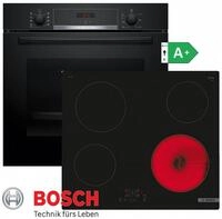 BOSCH Elektro-Herd-Set Bosch Serie 4 Autark Backofen 3D Hei&szlig;luft + Glaskeramik