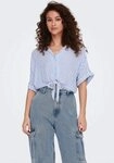 ONLY Kurzarmbluse ONLPAULA LIFE S/S TIE SHIRT WVN NOOS Viskose, regular fit