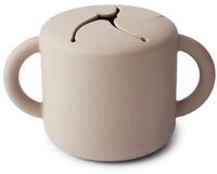 Mushie Kinderbecher Snackbecher Shifting Sand, Silikon BPA-frei Babybecher