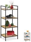 relaxdays Standregal aus Bambus & Metall, 4