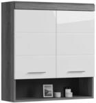 xonox.home H&auml;ngeschrank Scout Wei&szlig; Hochglanz Rauchsilber Melamin Modern...