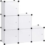 Woltu Aufbewahrungsbox (6 St), DIY Kleiderschrank Regalsystem, Kunststoff wei&szlig; 95 cm