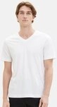 TOM TAILOR Kurzarmshirt T-Shirt im 2er Pack mit V-Ausschnitt - Gerade