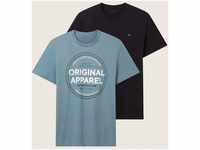TOM TAILOR T-Shirt (Packung, 2-tlg) 1x mit großem Print 1x mit kleinem Logo...