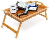 relaxdays Tablett Betttablett Bambus lackiert klappbar, Bambus