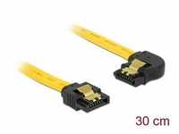 Delock 82824 - SATA 6 Gb/s Kabel gerade auf links gewinkelt 30 cm gelb...
