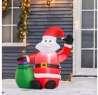 HOMCOM Weihnachtsfigur Aufblasbarer Weihnachtsmann beleuchtet mit LED Licht,