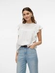 Vero Moda Blusenshirt VMTRINE SL LACE TOP WVN NOOS Baumwolle