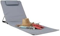 relaxdays Gartenliege Strandmatte XXL mit Kopfkissen, grau