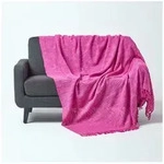 Plaid &Uuml;berwurf Nirvana, 100% Baumwolle, pink, 225 x 255 cm, Homescapes rosa...