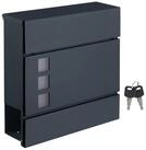 SONGMICS Briefkasten Postkasten mit Zeitungsfach, 10,5 x 37 x 37 cm, 2...