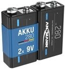 ANSMANN AG Akku E-Block 9V 280 mAh Ni-MH, 2 St&uuml;ck Akku 280 mAh (8.4 V)