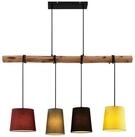 Lindby H&auml;ngeleuchte Moskau, Holz IP20, 4 x 60 W