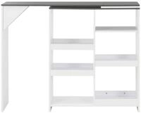 vidaXL Esstisch, Bartisch mit Beweglichem Regal Wei&szlig; 138x39x110 cm