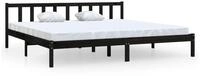 vidaXL Bettgestell, Massivholzbett Schwarz Kiefer 200x200 cm