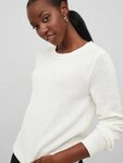 Vila Rundhalspullover VIDALO O-NECK L/S KNIT TOP- NOOS Baumwolle, regular fit
