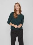 Vila Rundhalspullover VIDALO O-NECK L/S KNIT TOP- NOOS Baumwolle, regular fit