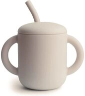 Mushie Kinderbecher Shifting Sand, Trinklernbecher und Trinkhalm aus Silikon, f&uuml;r