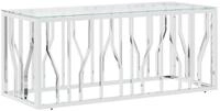 vidaXL Ablagetisch, Couchtisch 110x45x45 cm Edelstahl und Glas