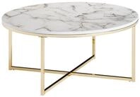 FINEBUY Couchtisch FB24017 Design Marmor Optik Wohnzimmertisch &Oslash; 80 cm Tisch Rund