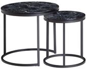 FINEBUY Satztisch FB24020 Beistelltisch 2er Set Couchtisch Marmor Optik