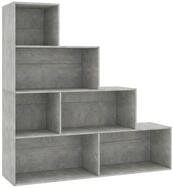 vidaXL B&uuml;cherregal, Buchregal/Raumteiler Betongrau 155x24x160 cm Holzwerkstoff