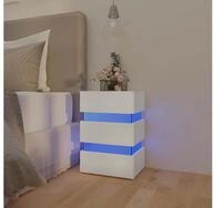 vidaXL Nachtkommode vidaXL LED-Nachttisch Wei&szlig; 45x35x67 cm Holzwerkstoff