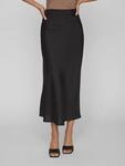 Maxirock VILA "VIELLETTE HW LONG SKIRT - NOOS", Damen, Gr. 34, schwarz, Web,