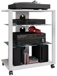 VCM Audio-Board Hifi M&ouml;bel Rack Glas Phono Mediaregal Folas Rollen (1 St)