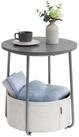 VASAGLE Beistelltisch, rund, Couchtisch, mit Korb aus Stoff, &Oslash;45 cm, modern